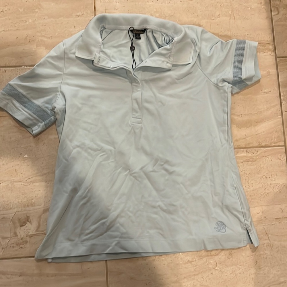 Brooks brothers baby blue knit shirt